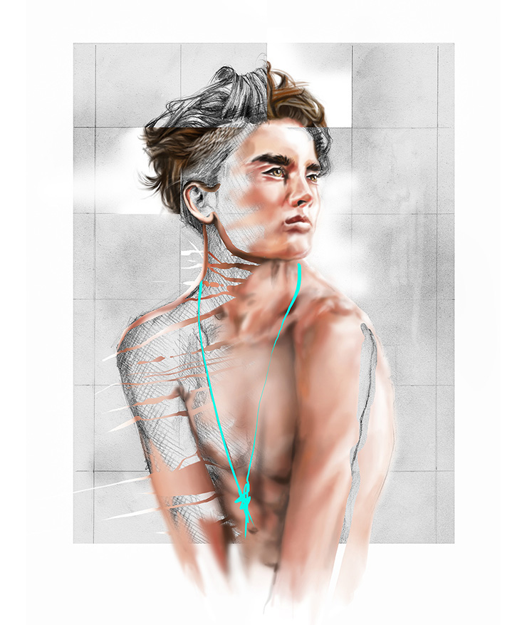 Nathan. Portrait illustration by Mandy Lau